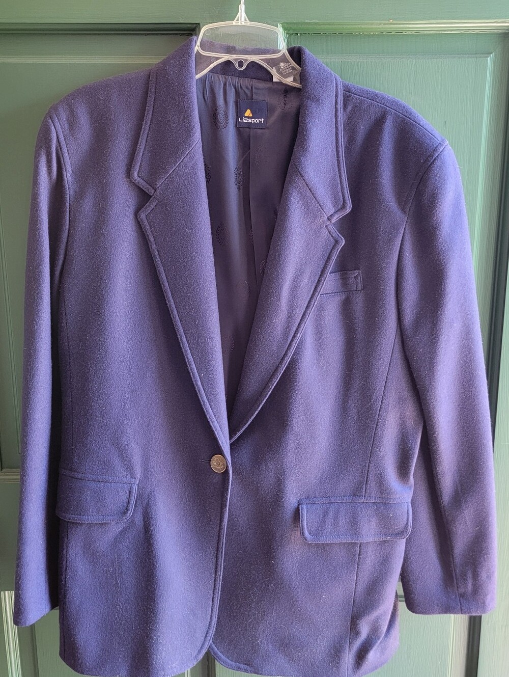 Lizsport Navy Single-Button Wool Blazer